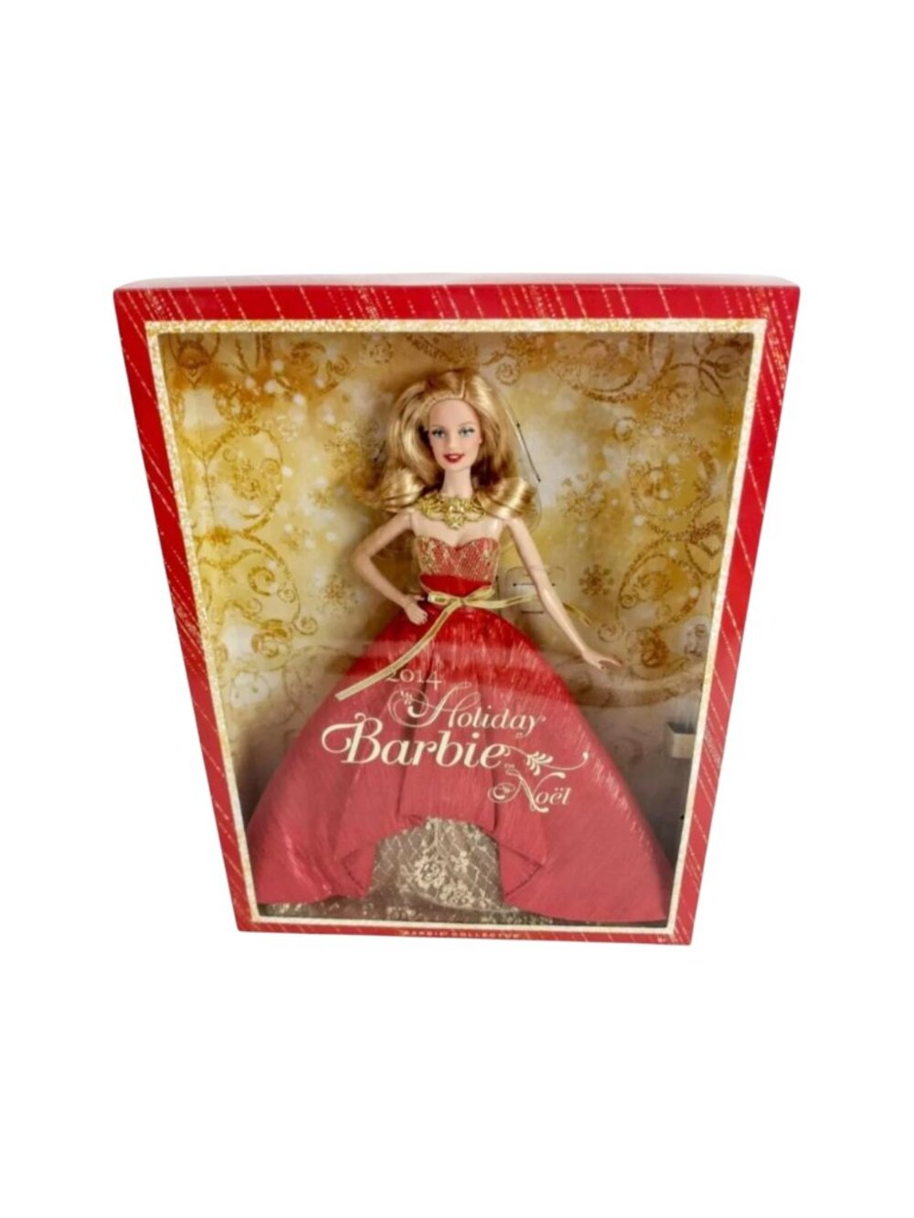 Holiday‎ Barbie 2014 Xmas Red Ballgown 11 in Fashion Doll Blonde Hair New Sealed
